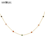 Colorful Cubic Zirconia Crystal Bead Necklace for Women Girls