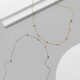 Colorful Cubic Zirconia Crystal Bead Necklace for Women Girls