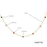 Colorful Cubic Zirconia Crystal Bead Necklace for Women Girls