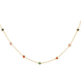 Colorful Cubic Zirconia Crystal Bead Necklace for Women Girls