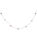 Colorful Cubic Zirconia Crystal Bead Necklace for Women Girls