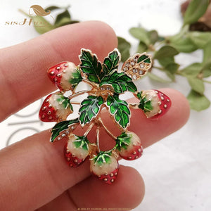 SISHION Strawberry Brooch VD1498 Vintage Brooches Women Pins Jewelry