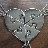 6-Piece Puzzle Heart Pendant Necklaces Set
