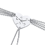 6-Piece Puzzle Heart Pendant Necklaces Set