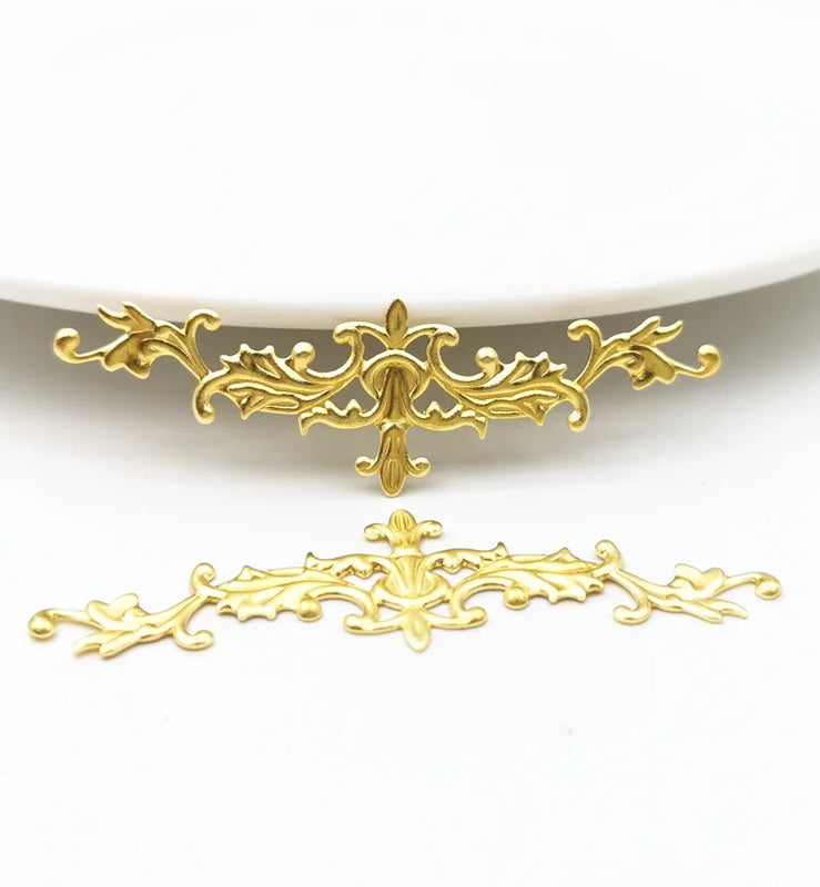 20 pcs 15.5*51mm Brass Flower Filigree Charms for DIY Jewelry Making