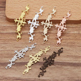 20 pcs 15.5*51mm Brass Flower Filigree Charms for DIY Jewelry Making