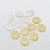 200pcs 10mm Brass Flower Filigree Slice Charms Base Settings