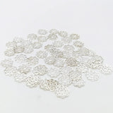 200pcs 10mm Brass Flower Filigree Slice Charms Base Settings