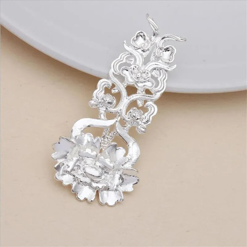 5pcs DIY Jewelry Accessories 50*23mm Alloy Flower Charms