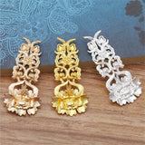 5pcs DIY Jewelry Accessories 50*23mm Alloy Flower Charms