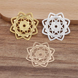 50-Piece DIY Jewelry Accessories 30mm Charms Brass Flower Filigree Flower Slice