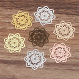 50-Piece DIY Jewelry Accessories 30mm Charms Brass Flower Filigree Flower Slice