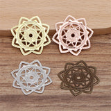 50-Piece DIY Jewelry Accessories 30mm Charms Brass Flower Filigree Flower Slice