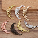 50 DIY Jewelry Accessories Brass Flower Filigree Flower Slice