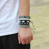 Adjustable Leather Bracelet Europe & US Braided 18-20cm Long
