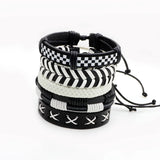 Adjustable Leather Bracelet Europe & US Braided 18-20cm Long
