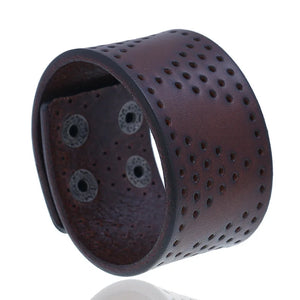 Vintage Wide Leather Bracelet for Women/Men
