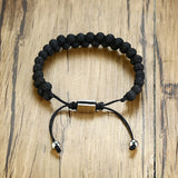 Stainless Steel Stone Braid Bracelet for Men