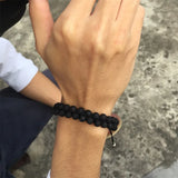 Stainless Steel Stone Braid Bracelet for Men