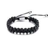 Stainless Steel Stone Braid Bracelet for Men