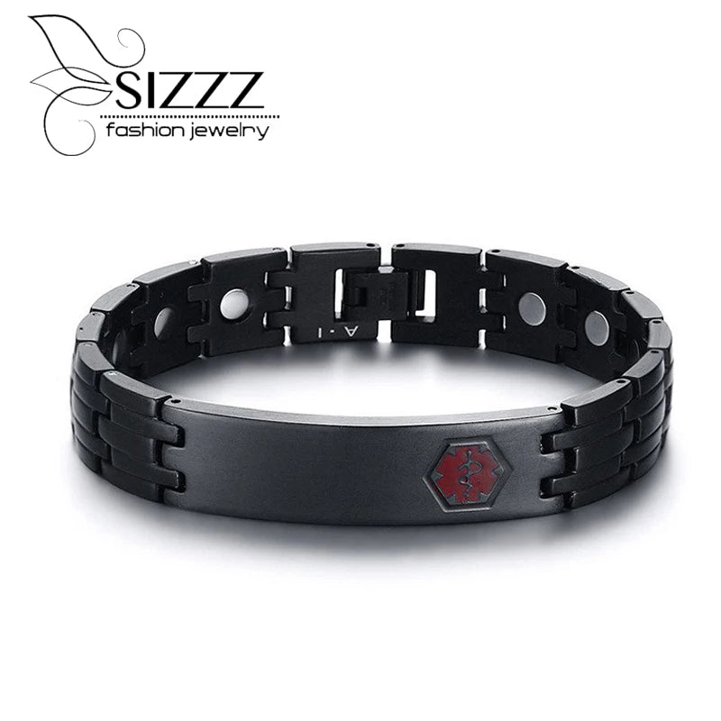 Plating Hologram Bracelets With Magnets For Men