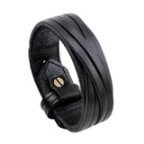 Wide Leather Bracelet Retro Punk for Men