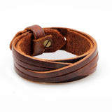Wide Leather Bracelet Retro Punk for Men
