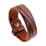 Wide Leather Bracelet Retro Punk for Men