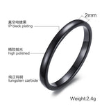 2mm Tungsten Wedding Bands for Women