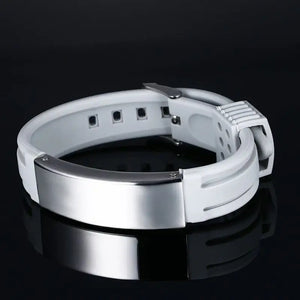 15.7MM Stainless Steel Strap Silicone Bracelet for Men