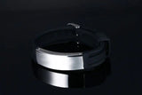 15.7MM Stainless Steel Strap Silicone Bracelet for Men