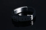 15.7MM Stainless Steel Strap Silicone Bracelet for Men