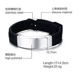 15.7MM Stainless Steel Strap Silicone Bracelet for Men