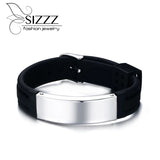 15.7MM Stainless Steel Strap Silicone Bracelet for Men