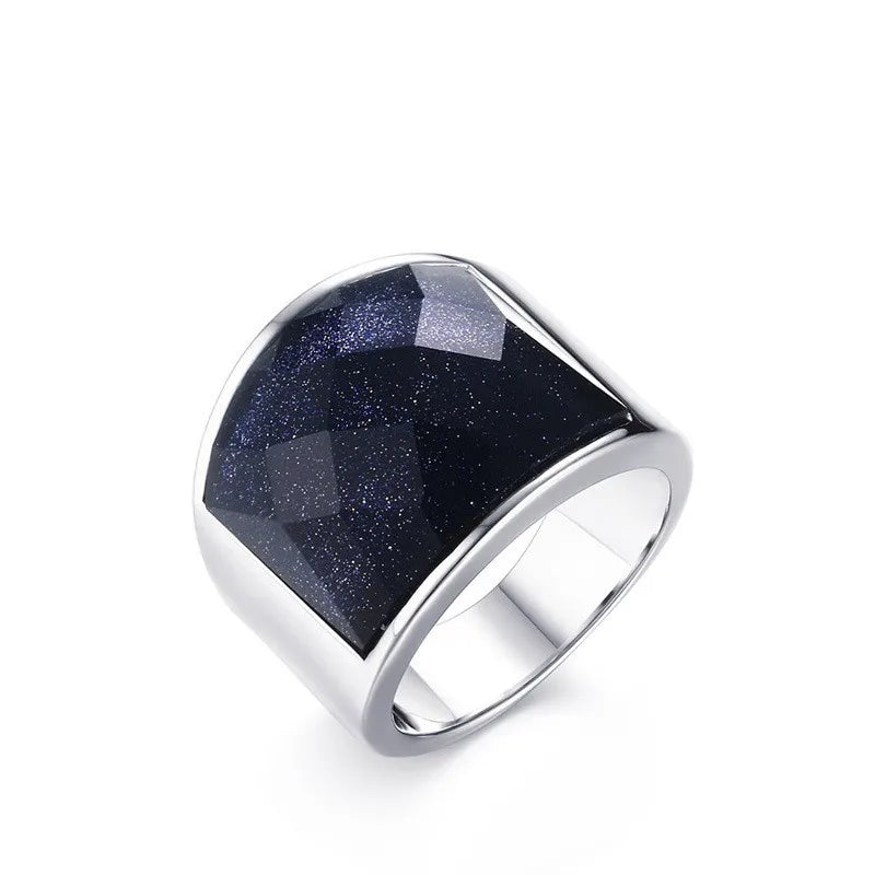 Hot Stainless Steel Sand Man Ring Jewelry 19mm