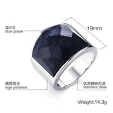Hot Stainless Steel Sand Man Ring Jewelry 19mm
