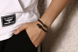 7MM Stainless Steel Dragon Open Bracelet for Men