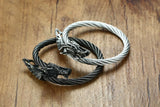 7MM Stainless Steel Dragon Open Bracelet for Men