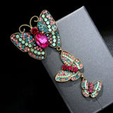 Vintage Three Butterflies Rhinestone Brooches Classic High Women Lady Gift