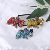 Elephant Rhinestone Brooch Pin for Women Men