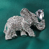 Elephant Rhinestone Brooch Pin for Women Men
