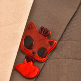 Crown Cat Brooches Pins Acrylic Badges Bag Accessories