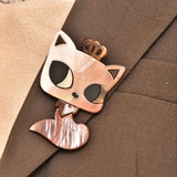 Crown Cat Brooches Pins Acrylic Badges Bag Accessories