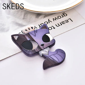 Crown Cat Brooches Pins Acrylic Badges Bag Accessories