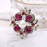 Baroque Cross Round Brooch Rhinestone Crystal Retro Badge Jewelry