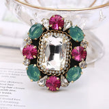 Baroque Cross Round Brooch Rhinestone Crystal Retro Badge Jewelry