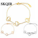 Adjustable Stethoscope Bracelet with 3 Heart Pendants - Nurse Doctor Jewelry