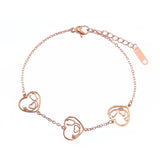 Adjustable Stethoscope Bracelet with 3 Heart Pendants - Nurse Doctor Jewelry
