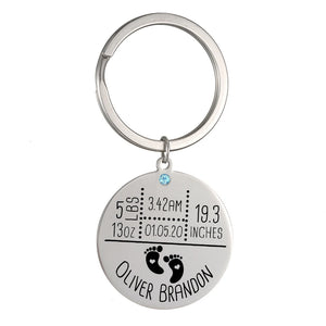 Personalized Baby Name Keychain Stainless Steel Keyring