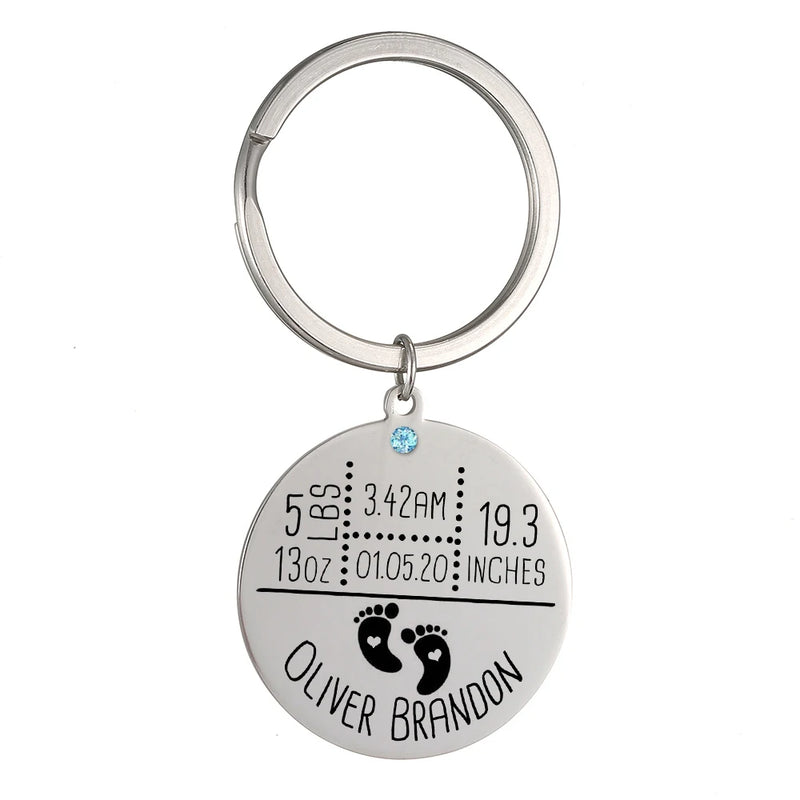 Personalized Baby Name Keychain Stainless Steel Keyring